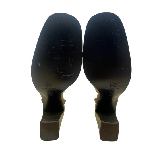 Joan & David Women’s Green Two-Tone Leather Ankle Strap Block Heel Pumps Sz 7.5M - Picture 9 of 10